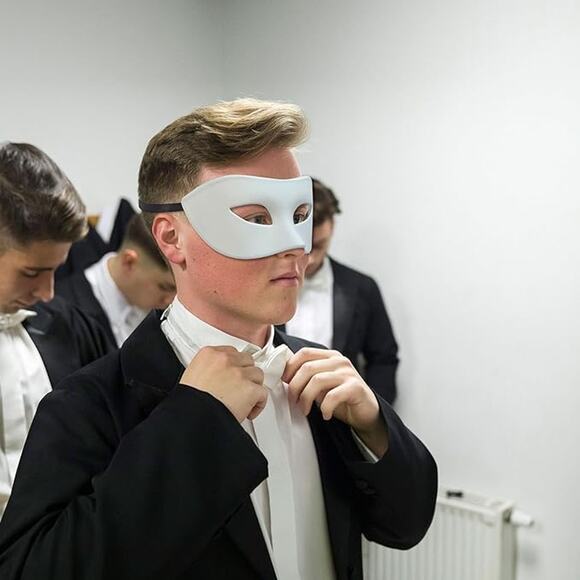 Masquerade Mask Men Adult Black Half Face Costume Ball Prom Halloween Party - Picture 3 of 5